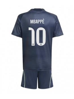 Real Madrid Kylian Mbappe #10 Replika Borta Kläder Barn 2025-26 Kortärmad (+ byxor)